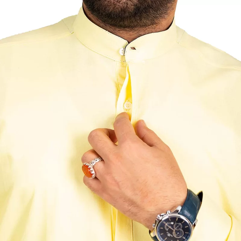 پیراهن طلبگی کلاسیک آستین بلند سه دکمه رنگی کد PC12163