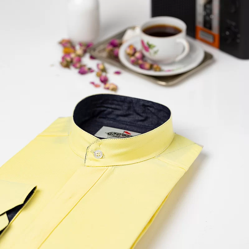 پیراهن طلبگی کلاسیک آستین بلند سه دکمه رنگی کد PC12163