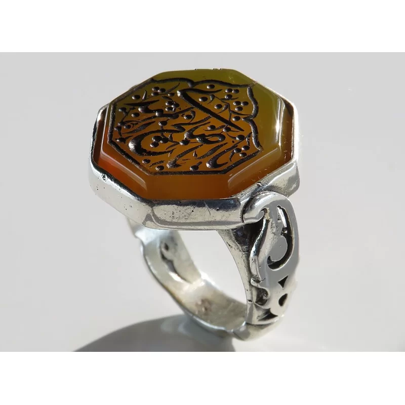 انگشتر مردانه عقیق یا ابا صالح المهدی رکاب نقره - کد 73216