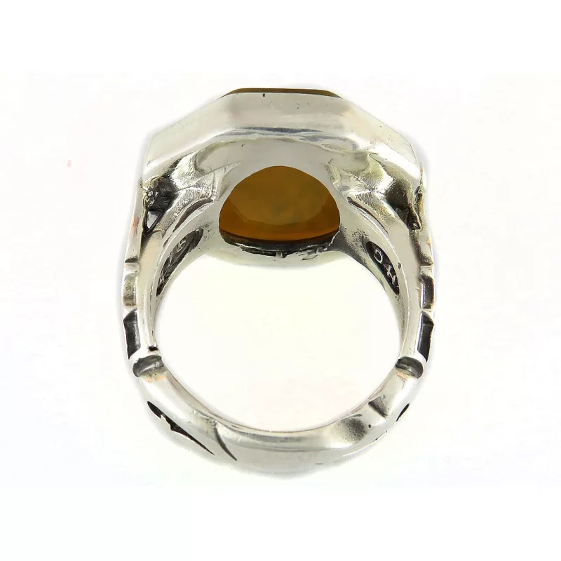 انگشتر مردانه عقیق یا ابا صالح المهدی رکاب نقره - کد 73216