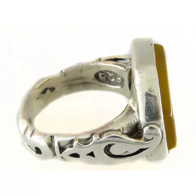 انگشتر مردانه عقیق یا ابا صالح المهدی رکاب نقره - کد 73216