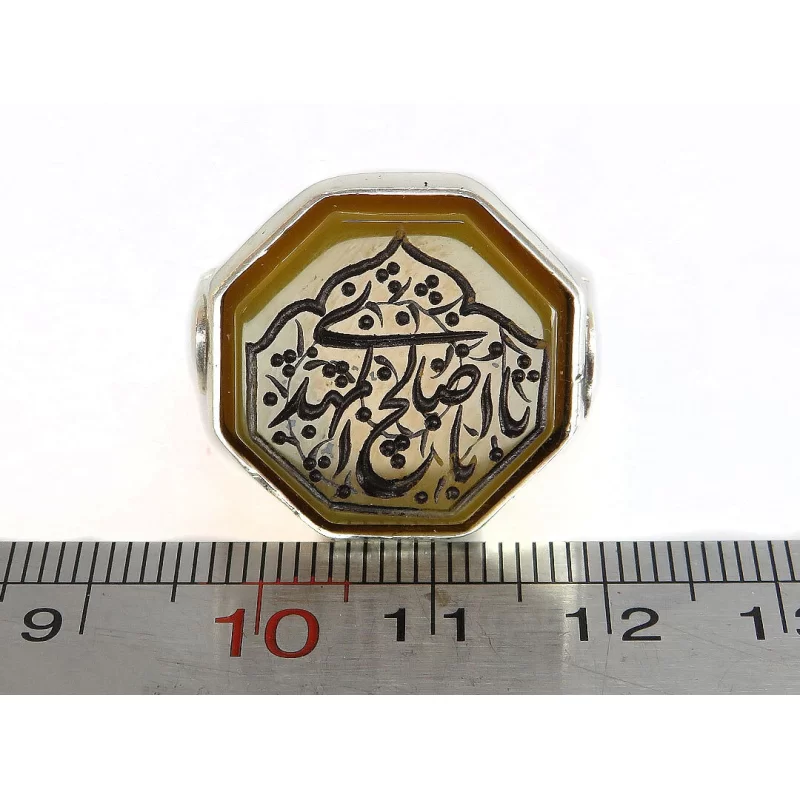 انگشتر مردانه عقیق یا ابا صالح المهدی رکاب نقره - کد 73216