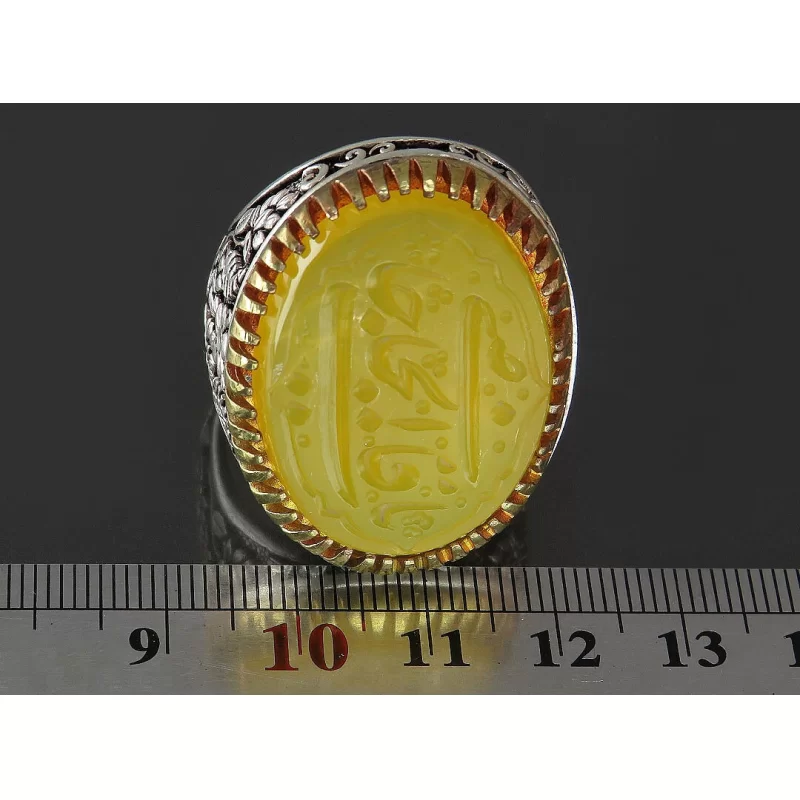 انگشتر مردانه عقیق یا قاضی الحاجات رکاب نقره - کد 80812