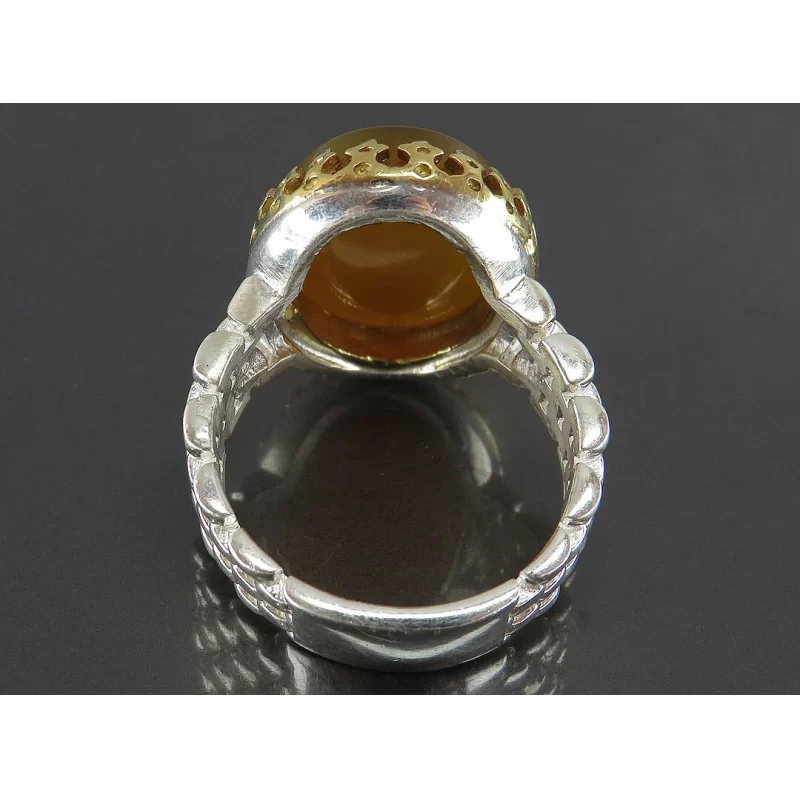 انگشتر مردانه عقیق رکاب رولکسی رکاب نقره - کد 87464