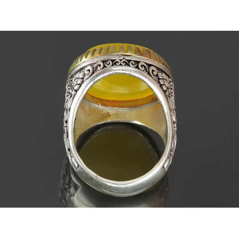 انگشتر مردانه عقیق یا قاسم ابن الحسن رکاب نقره - کد 80804