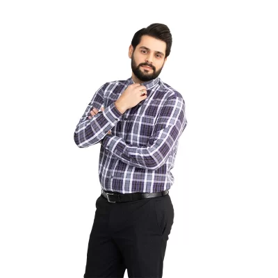 پیراهن مردانه آستین بلند مدل یقه دیپلمات کد PC12194 