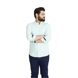 پیراهن پنبه ساده یقه فرنچ رنگ آبی کمرنگ کد PS21059