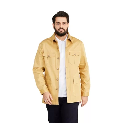 کت تک کلاسیک مدل چهار جیب رنگ کرم کد KT21001