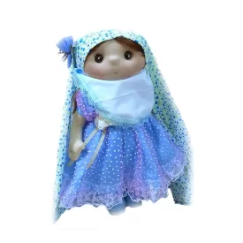 عروسک ایرانی آلاء با لباس آبی گلدار