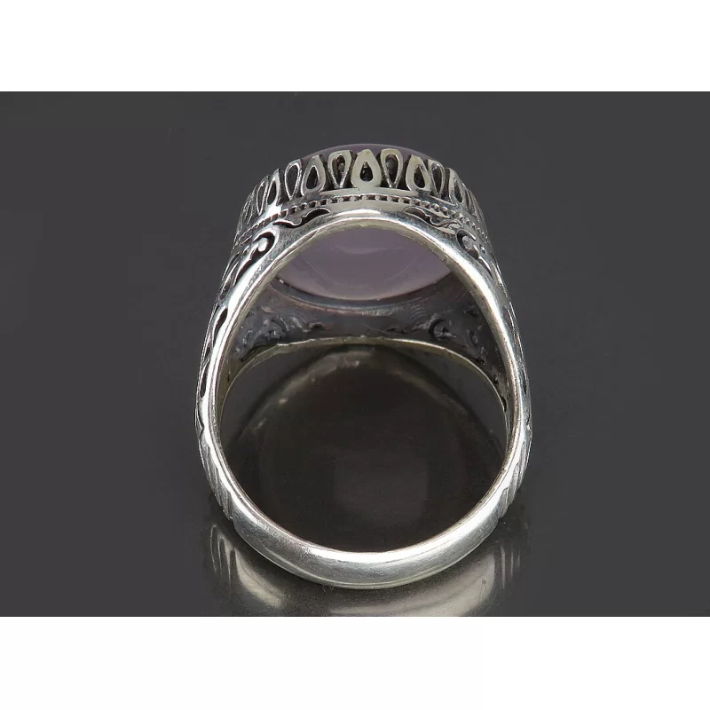 انگشتر نقره مردانه مدل عقیق حکاکی ان الحسین مصباح الهدی و سفینه النجاة و ناد علی کد 87857