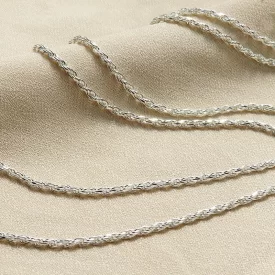 زنجیر ایتالیایی 60 سانتی طنابی فریم نقره - کد 95584