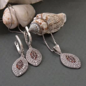 سرویس زنانه طرح سوگل فریم نقره - کد 35644