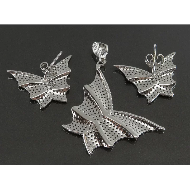 سرویس زنانه طرح پروانه فریم نقره - کد 96731