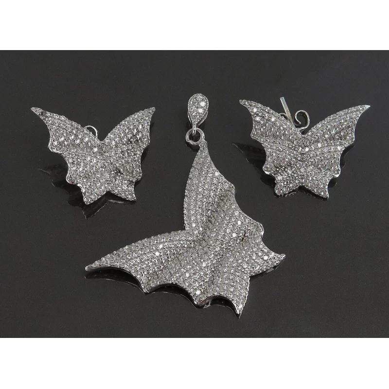 سرویس زنانه طرح پروانه فریم نقره - کد 96731