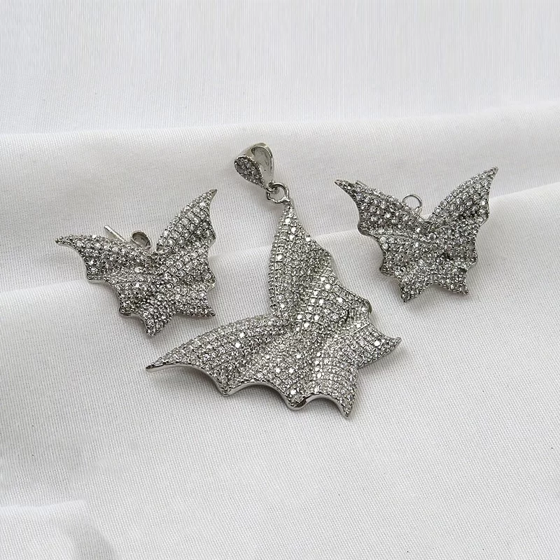 سرویس زنانه طرح پروانه فریم نقره - کد 96731