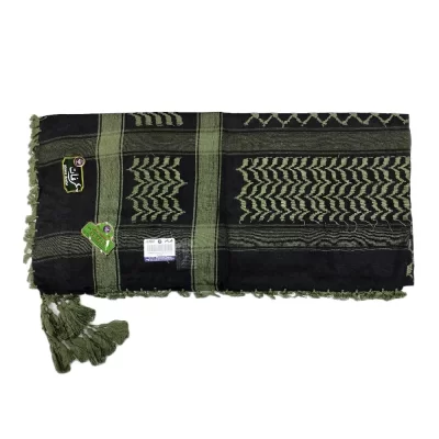 چفیه عربی الماس زمینه مشکی با طرح سبز کدر