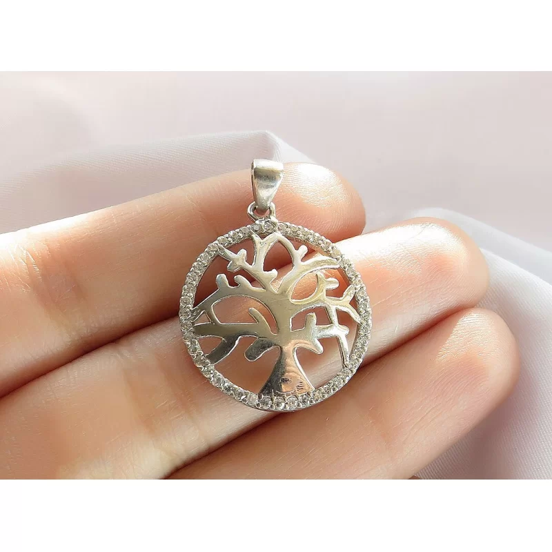 سرویس زنانه طرح درخت فریم نقره - کد 60175