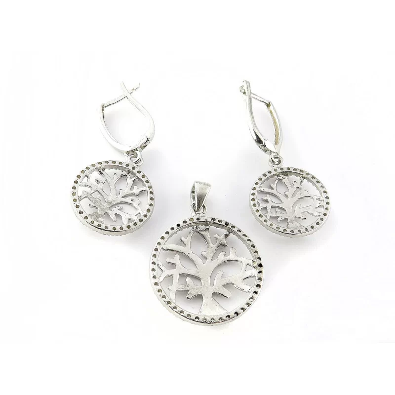 سرویس زنانه طرح درخت فریم نقره - کد 60175