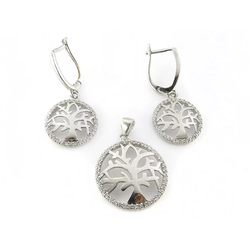 سرویس زنانه طرح درخت فریم نقره - کد 60175