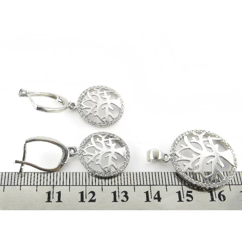 سرویس زنانه طرح درخت فریم نقره - کد 60175