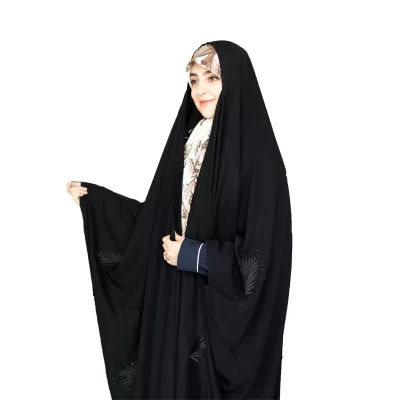 چادر مشکی عربی طرح برگ گلدوزی شده کد CH22104