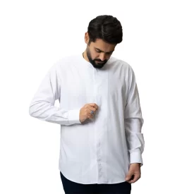 پیراهن عربی پنبه مردانه مدل هادی رنگ سفید کد PS21076