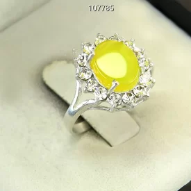 انگشتر زنانه نقره عقیق زرد طرح خاطره نهایتا تا سایز 61  [شرف الشمس] - کد 107785