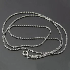 زنجیر زنانه ایتالیایی 50 سانتی طرح طنابی فریم نقره - کد 67171