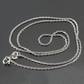 زنجیر زنانه ایتالیایی 40 سانتی طنابی ظریف فریم نقره - کد 67097