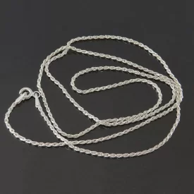 زنجیر 55 سانتی طنابی ایتالیایی ظریف فریم نقره - کد 107091