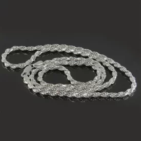 زنجیر 60 سانتی طنابی ایتالیایی فریم نقره - کد 95585