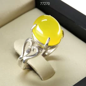 انگشتر زنانه نقره عقیق زرد طرح ارمغان [شرف الشمس] - کد 77270