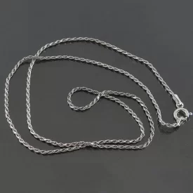 زنجیر زنانه 45 سانتی طنابی ایتالیایی ظریف فریم نقره - کد 112766