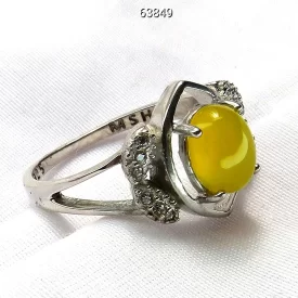 انگشتر زنانه نقره عقیق زرد طرح النا [شرف الشمس] - کد 63849