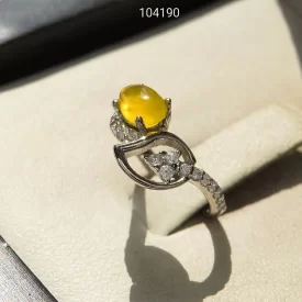 انگشتر نقره عقیق زرد حداکثر تا سایز 48 زنانه [شرف الشمس] - کد 104190