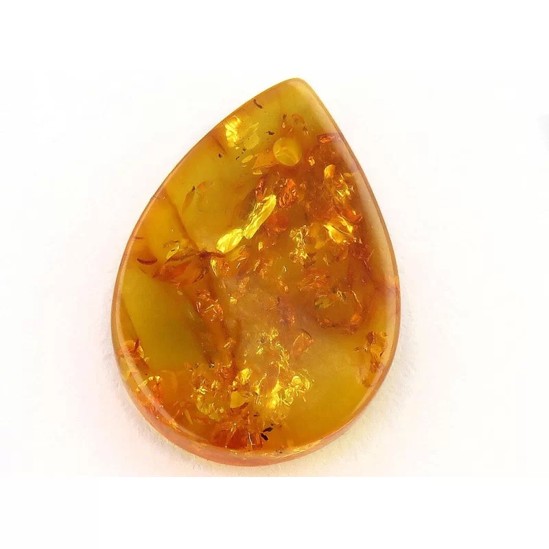 نگین کهربا بولونی لهستان خوش رنگ طرح اشکی - کد 54880