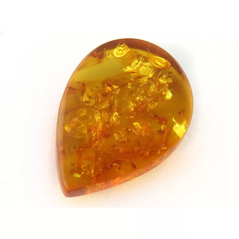 نگین کهربا بولونی لهستان خوش رنگ طرح اشکی - کد 54880
