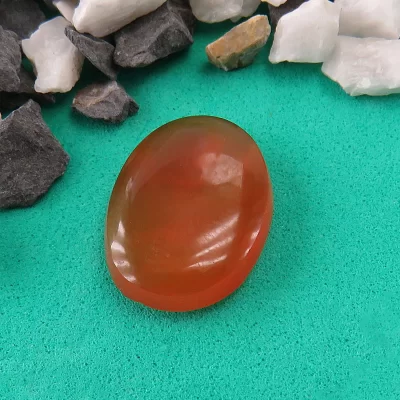 نگین تک عقیق یمنی نارنجی حکاکی شرف الشمس کد 40875