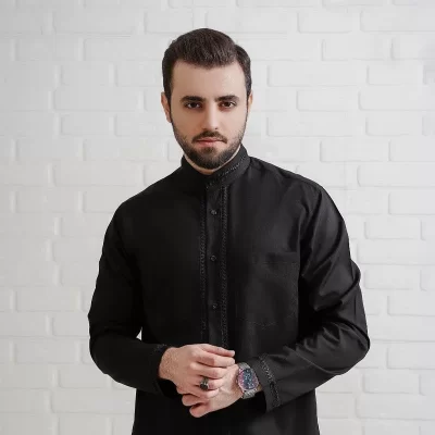 پیراهن مردانه آستین بلند مدل نفیس یراق دار کد 109