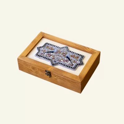 جعبه نفیس فرش گل و مرغ کد 22