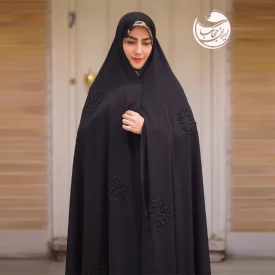 چادر مشکی زنانه ایرانی سنتی طرح جواهردوزی پرکار