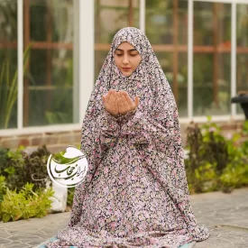 چادر نماز کودری طرح گل ریز
