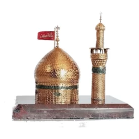 تندیس برنجی طرح گنبد و گلدسته امام حسین (ع)