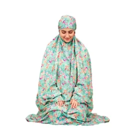 چادر نماز کیسه ای طرحدار رنگی پارچه کدری كد 023