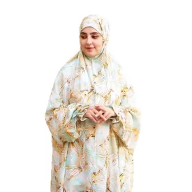 چادر نماز آستین دار طرحدار رنگی پارچه کدری كد 022