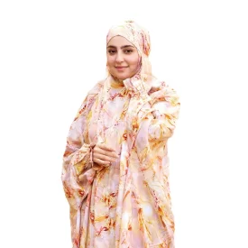 چادر نماز آستین دار طرحدار رنگی پارچه کدری كد 021