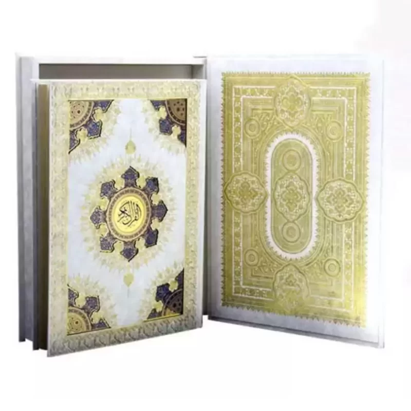 قرآن رحلی گلاسه جعبه دار پلاک خورشیدی ترجمه الهی قمشه ای کد 110183