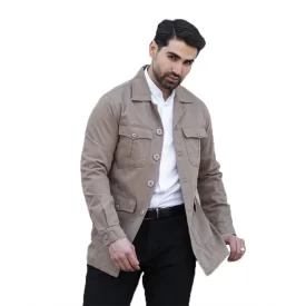 کت تک شش جیب مدل اریسا رنگ خاکی کد 926