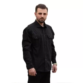 پیراهن مردانه آستین بلند دو جیب مدل ادهم رنگ مشکی کد 462