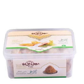 شیرینی نان برنجی بدون شکر جعبه پلاستیکی سنتی یزد 350 گرم